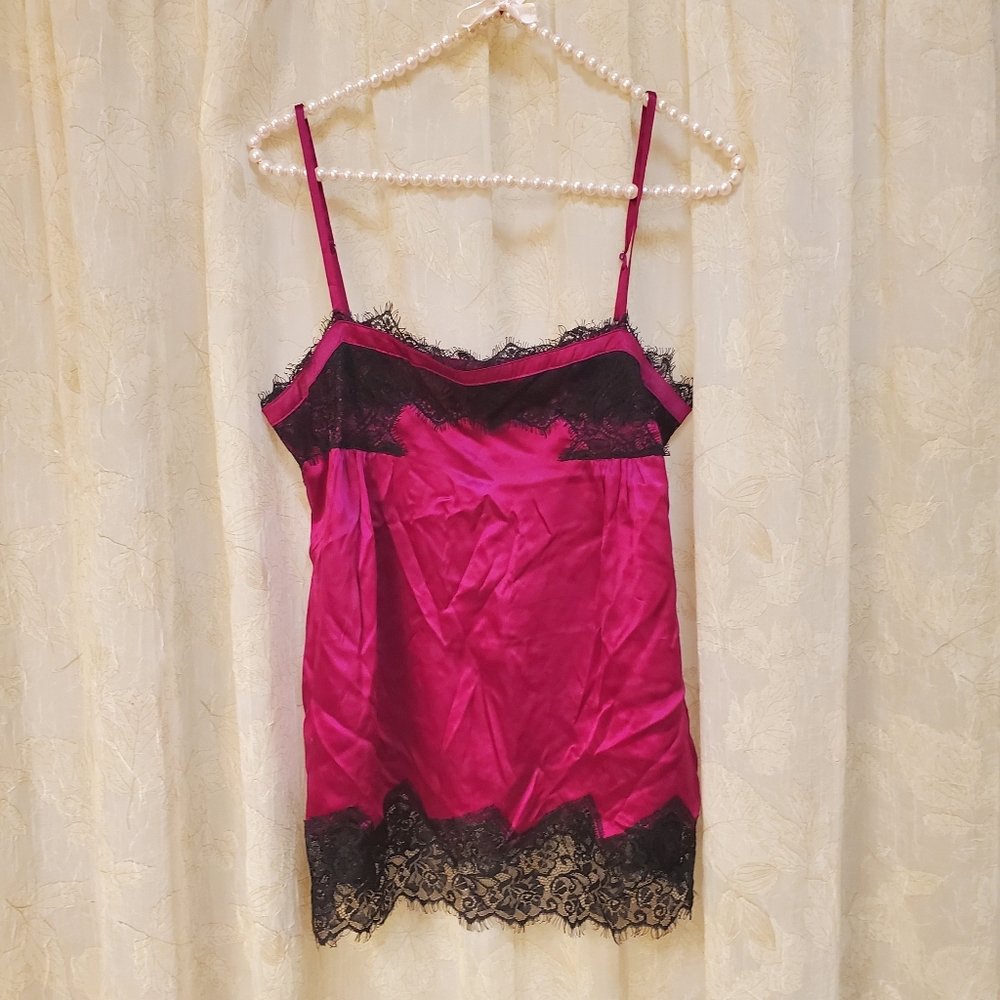 Bebe Y2K Pink Silk Camisole Tank